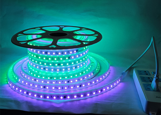 Addressable 110V / 220V AC High Voltage Strip With 5050 60leds RGB Color Changing Tape