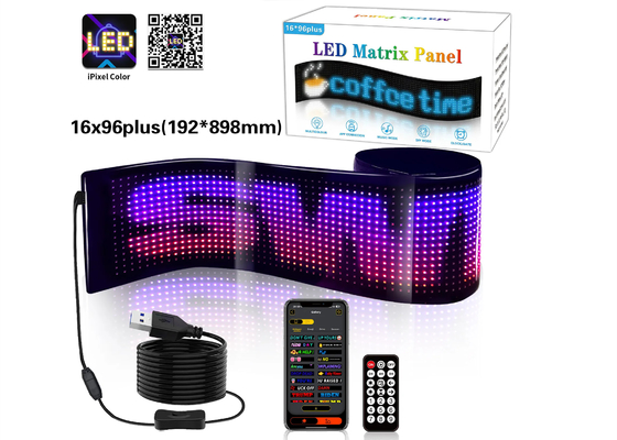 Custom Text Pattern Animation LED Matrix Panel For Advertising Promotion Display RGB Color APP Smart Interior LED Screen