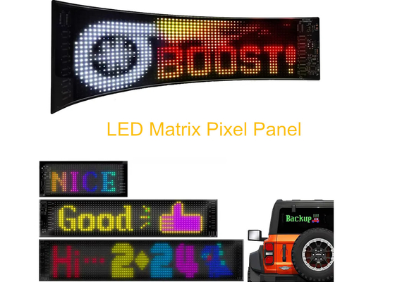 App Control Sign Advertising Rear Window Digital Display with 192x898mm LED Soft Display Rolling Pattern Animation Image