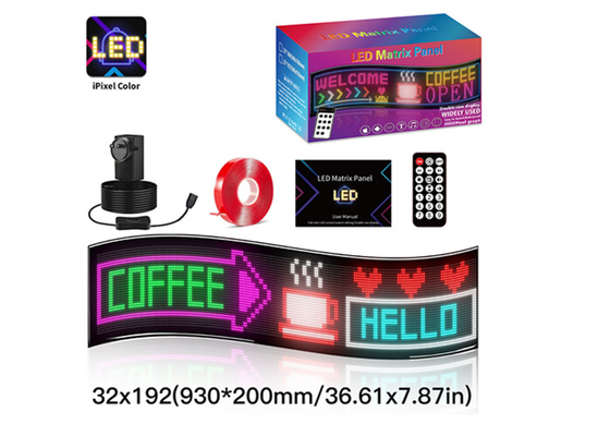 32*192 Double Row Programmable Led Display Trucks Interactive Animation Flexible Screen Front Rear Window