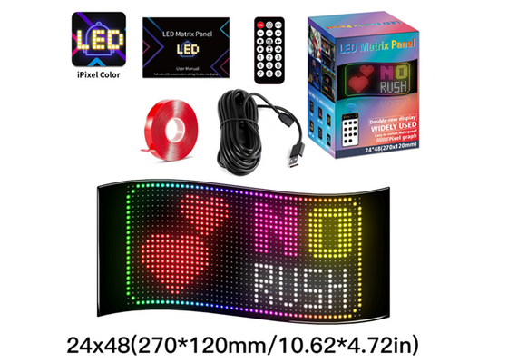 24*48 LED Flexible Light Display APP Control Car Advertising Screen Ip65 Full Color High Definition Car Display