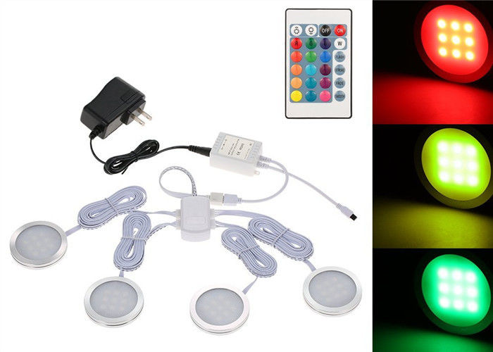 Dimmable Remote Control Illuminator Led Lights Slim Round Shape RGB