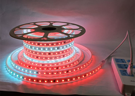 Addressable 110V / 220V AC High Voltage Strip With 5050 60leds RGB Color Changing Tape