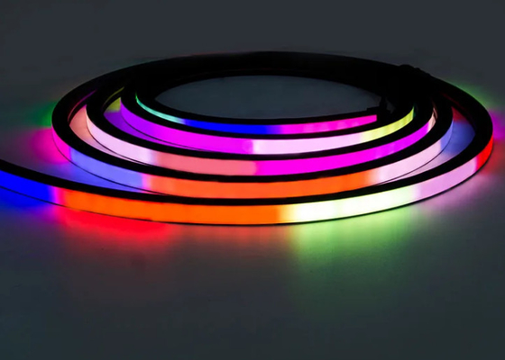 12V 24V Flexible RGB LED Neon Light 16x16mm 20x20mm Black Color Addressable