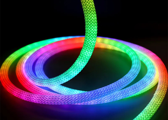 Rgb Smart Diameter 20mm Waterproof  Woven Neon Led Strip Lights For Decoration