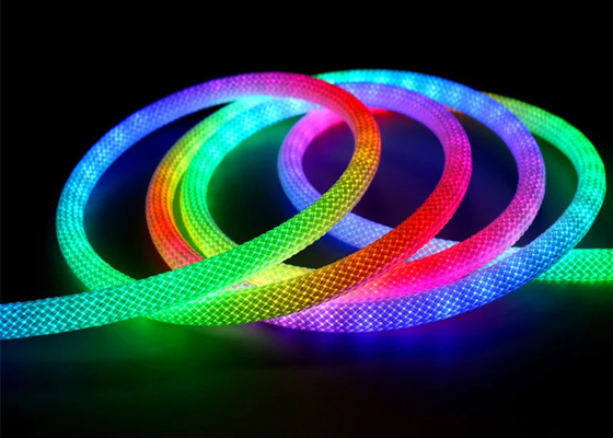 Rgb Smart Diameter 20mm Waterproof  Woven Neon Led Strip Lights For Decoration