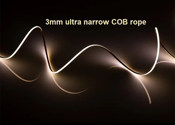 3mm Ultra Narrow COB LED Strip Rope Wardrobe Cupboard TV Backlight 400LEDs/M