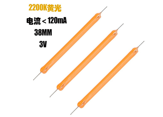 Dc3v 38MM COB LED Filament 2200k 2700K 6500K Ceramic Filament Bulb Parts