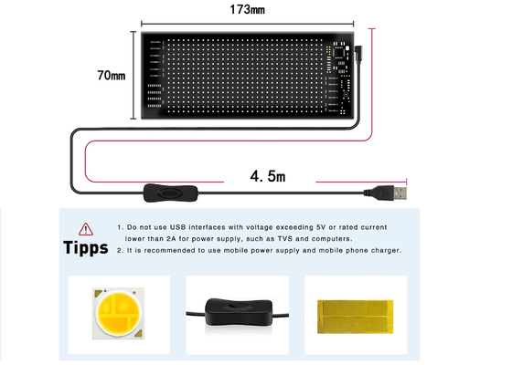 Flexible LED Sign Board 16*32 App Control Programmable Message Scrolling Display Flexible Car Led Panel