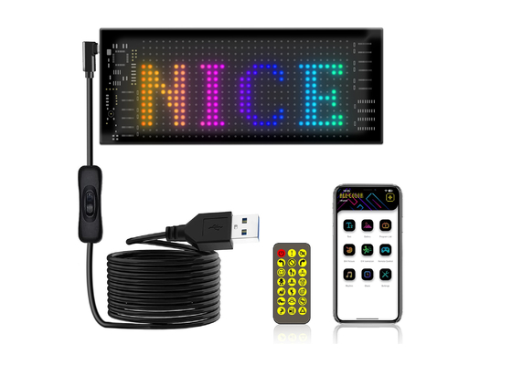 Flexible LED Sign Board 16*32 App Control Programmable Message Scrolling Display Flexible Car Led Panel
