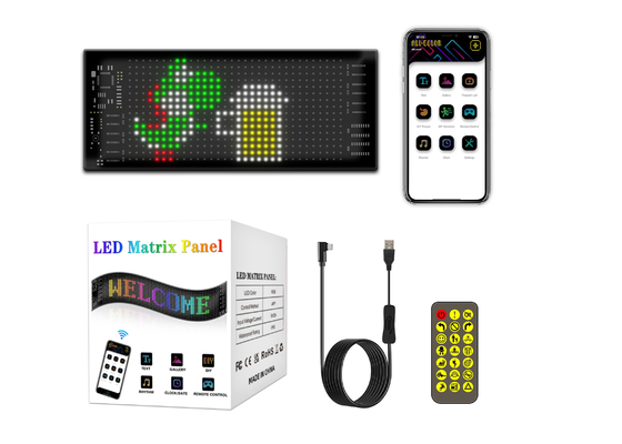Flexible LED Sign Board 16*32 App Control Programmable Message Scrolling Display Flexible Car Led Panel