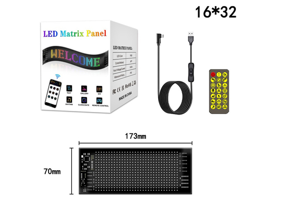 Flexible LED Sign Board 16*32 App Control Programmable Message Scrolling Display Flexible Car Led Panel