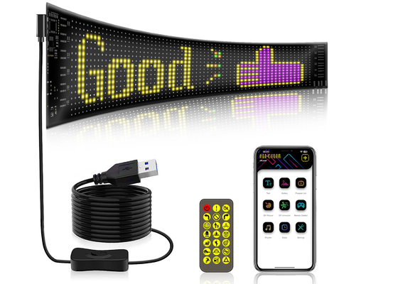 16*64 Flexible LED Screen Outdoor Display Waterproof Panel Car Window LED Soft Billboard