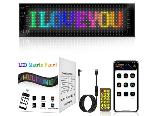 App Control LED Sign Board 20*64 Flexible USB Programmable Custom Scrolling Message Car Signs Digital Display