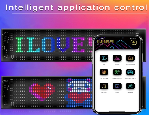 App Control LED Sign Board 20*64 Flexible USB Programmable Custom Scrolling Message Car Signs Digital Display