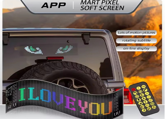 Programmable DIY Scrolling Text 5V USB Wireless Control RGB Flexible LED Car Sign For Advertising