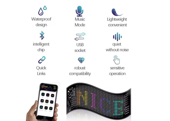 APP Control Flexible Led Screen Scrolling Custom Message Text Sign Board LED Display Digital For Car