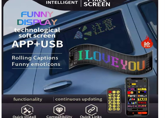 APP Control Flexible Led Screen Scrolling Custom Message Text Sign Board LED Display Digital For Car