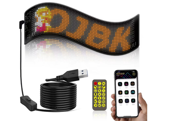 Pixel RGB  Led Flexible Display App Bluetooth Car Advertising Screen Car Ip65 Waterproof Soft Digital Display Screen