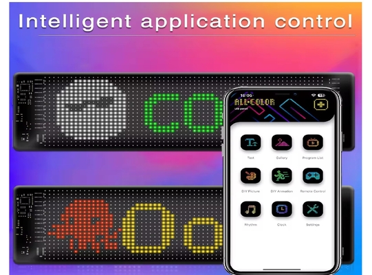 Pixel RGB  Led Flexible Display App Bluetooth Car Advertising Screen Car Ip65 Waterproof Soft Digital Display Screen