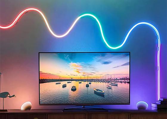 5M Full Color RGB Led Neon Flexible Silicone Ambient Light Strip Smart DIY Digital Running Strip Light Set TUYA APP