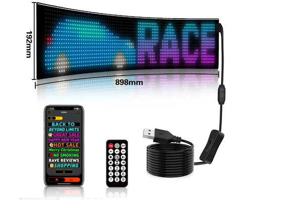 Custom Text Pattern Animation LED Matrix Panel For Advertising Promotion Display RGB Color APP Smart Interior LED Screen