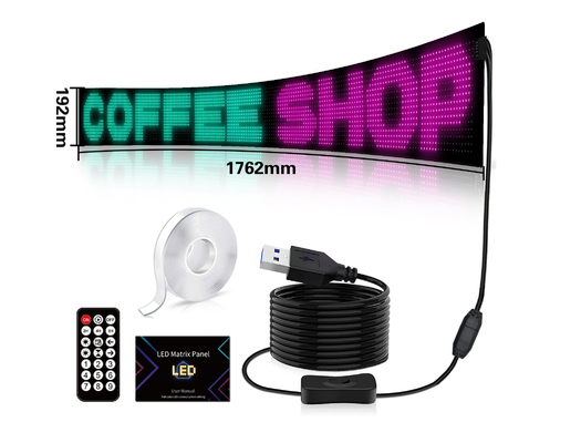 16*192 LED Smart Soft Screen App Control Car Pixel Display For Shop Advertising Signs