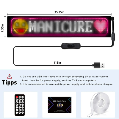DIY LED Sign Matrix Panel Screen APP Control For Shop Billboard Bar Car NEW Size 1696 Plus