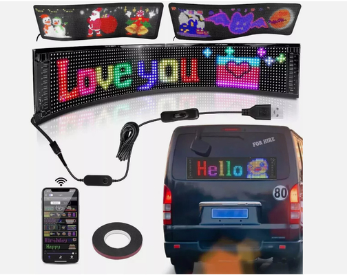 5VDC USB /2A Super Truck Demon Eye LED Soft Screen APP Bluetooth Programming Car Advertising Screen Evil Eyes