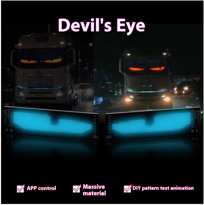 Smart Car Sticker 120x595mm RGB Dynamic LED Truck Demon Eye Light For Outdoor Smart Display IP65 Rated
