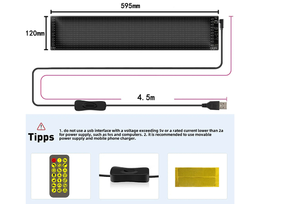 Smart Car Sticker 120x595mm RGB Dynamic LED Truck Demon Eye Light For Outdoor Smart Display IP65 Rated