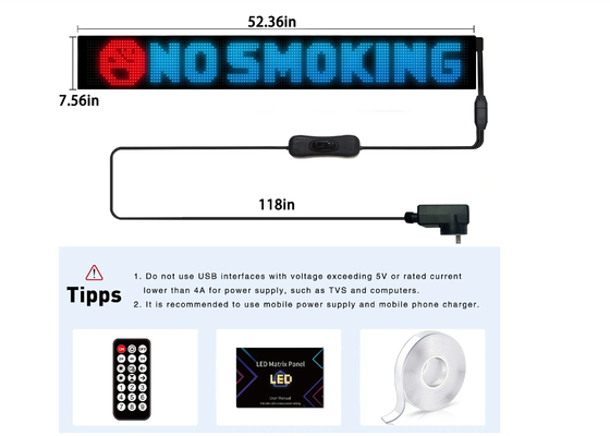 Remote Control RGB Programmable Display , Shop Window Advertising LED Soft Display
