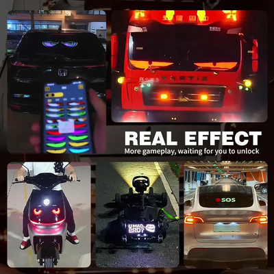 5VDC USB/2A Headlight Red Devil Eye Truck Windshield LED Sign Demon Eye Led Headlight For Motorcycle