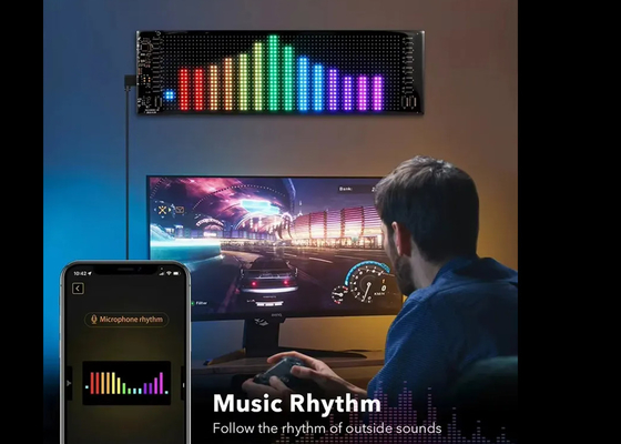 App Control Sign Advertising Rear Window Digital Display with 192x898mm LED Soft Display Rolling Pattern Animation Image