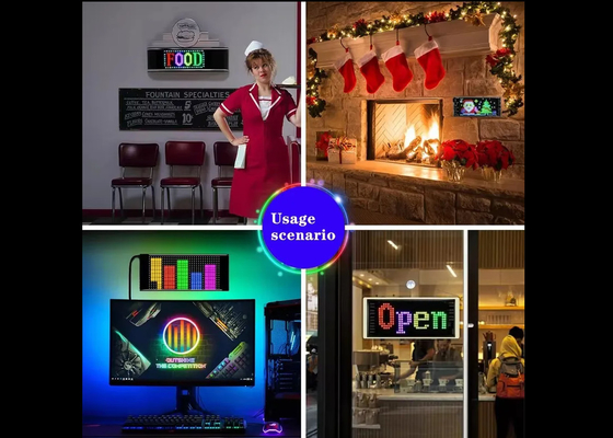 App Control Sign Advertising Rear Window Digital Display with 192x898mm LED Soft Display Rolling Pattern Animation Image