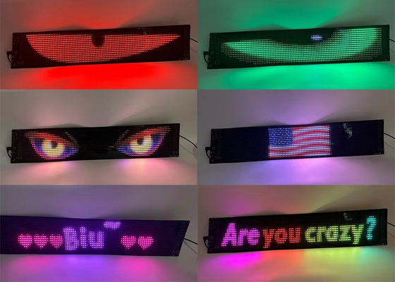 Custom Mode LED Animation Signs for Car Truck 5VDC USB/2A Scrolling Text 120x595mm Display Screen