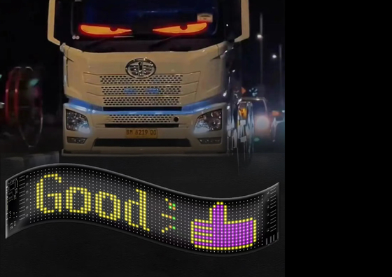 Custom Mode LED Animation Signs for Car Truck 5VDC USB/2A Scrolling Text 120x595mm Display Screen