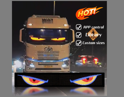 Truck Devil Eye LED Screen Car Light Truck Dynamic LED Light Smart Car Sticker Programmable LED Panel For Truck Windshield