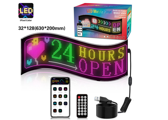 32*128  Led Advertising Signs Board  Animation LED Panel With App Remote Control