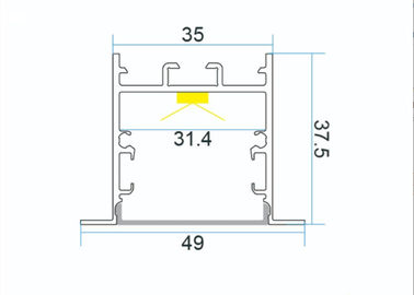 Indoor LED Aluminum Profile PMMA/PC Diffuser Material 100-2500mm Bar Length