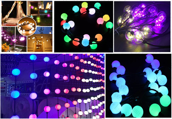 35MM DC12V LED Pixel Ball SPI Control SMD5050 DMX RGB Sphere LED Ball Light
