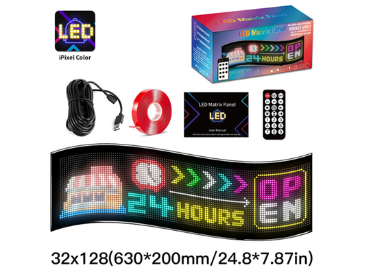 32*128  Led Advertising Signs Board  Animation LED Panel With App Remote Control